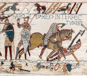 Bayeux Tapestry, Scene 57: Harold's Death, aka King Harold gets an arrow in the eye. No thank you.